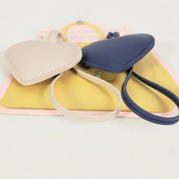 A Little Obsessed Heart Bag Charms Navy Beige Squishy Soft Purse Accessories - Picture 3 of 5